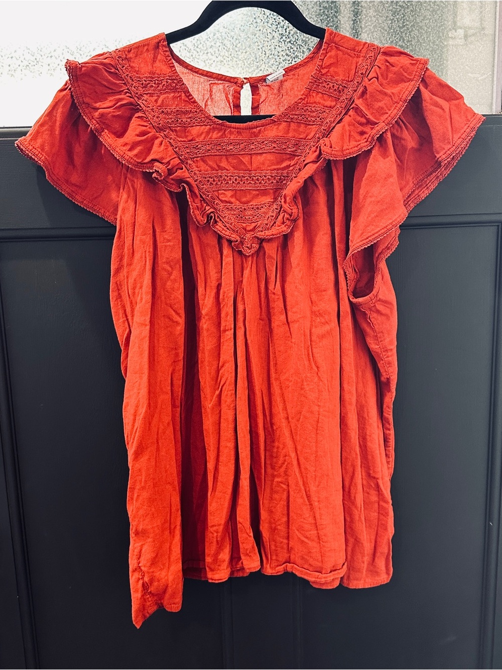Old Navy Layered Collar Embroidered Detail Blouse Sz XL